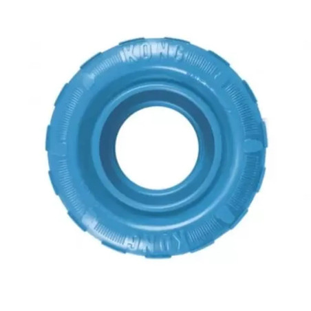 Juguete para cachorro KONG Puppy Tyres azul sin blister, anillo de caucho resistente en forma de neumático.