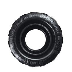 Juguete de caucho KONG Tyres negro para perro mediano/grande, en forma de neumático para masticar y premios. 2