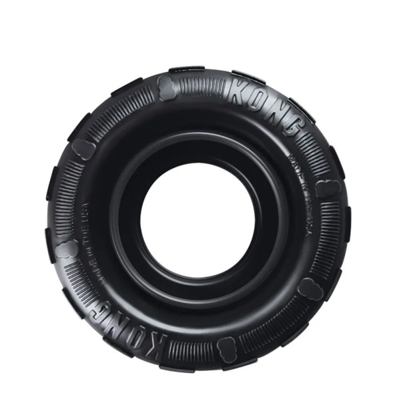 Juguete KONG Tyres negro sin blister, anillo de caucho en forma de neumático para perros medianos y grandes.