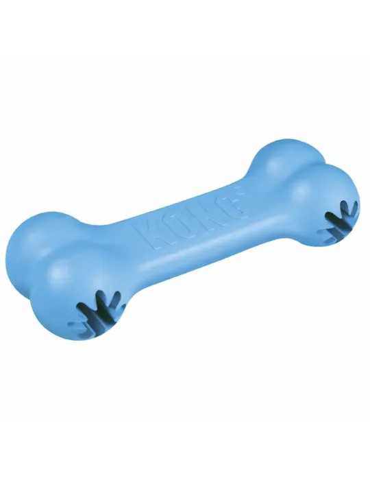 Hueso de juguete KONG Goodie Bone azul para cachorros, rellenable con premios.