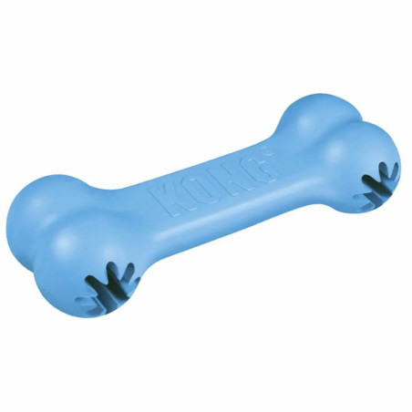 Hueso de juguete KONG Goodie Bone azul para cachorros, rellenable con premios.