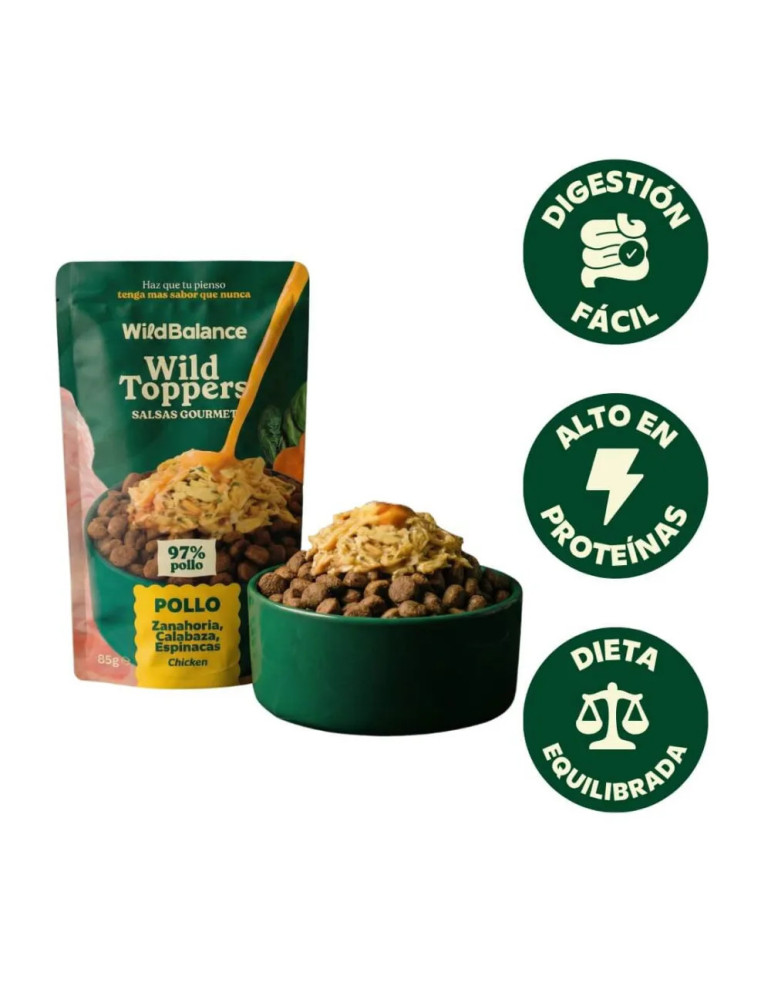 Wild Balance Topper Salsa Gourmet de Pollo, 85 g para perros