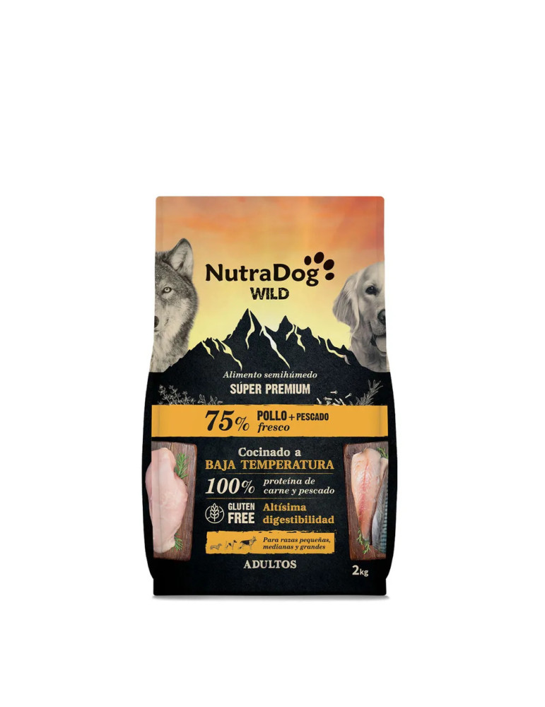 NutraDog Wild Pienso Natural Semihúmedo de Pollo y Pescado