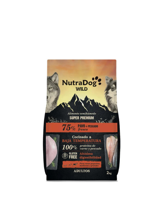 NutraDog Wild Pienso Natural Semihúmedo de Pavo y Pescado