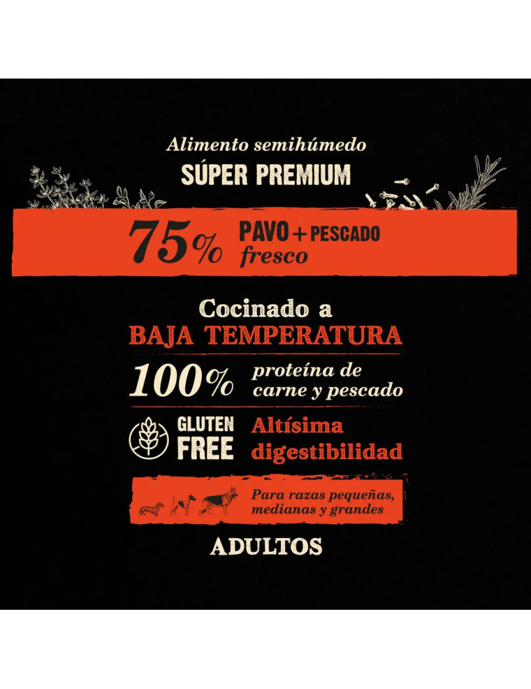 NutraDog Wild Pienso Natural Semihúmedo de Pavo y Pescado