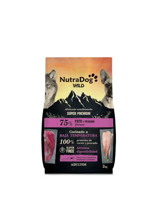 NutraDog Wild Pienso Natural Semihúmedo de Pato y Pescado