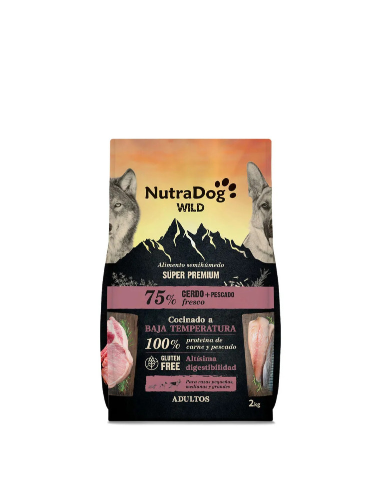 NutraDog Wild Pienso Natural Semihúmedo de Cerdo y Pescado