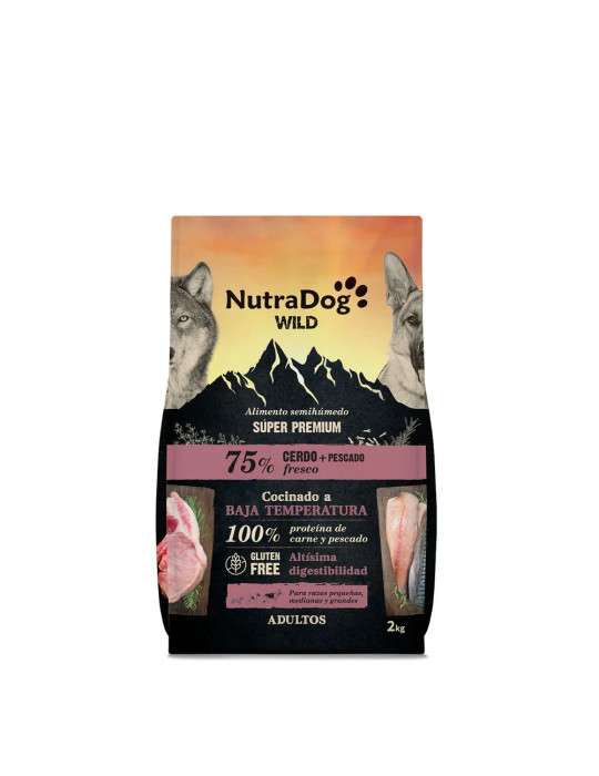 NutraDog Wild Pienso Natural Semihúmedo de Cerdo y Pescado