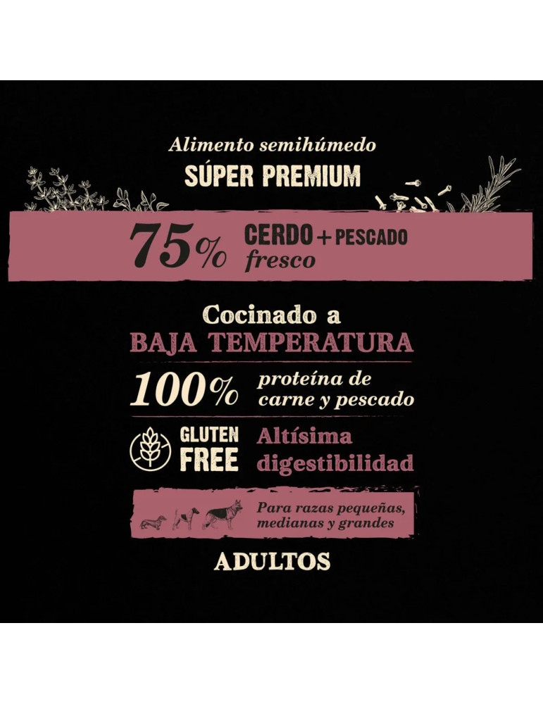 NutraDog Wild Pienso Natural Semihúmedo de Cerdo y Pescado