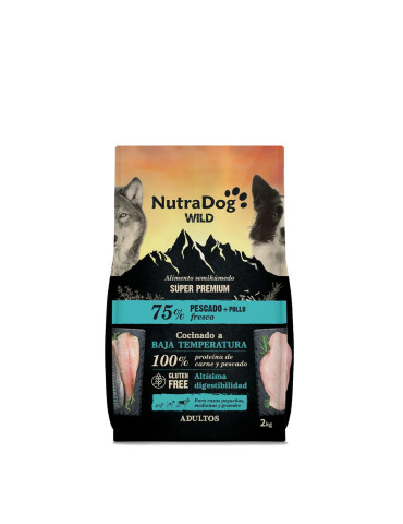 NutraDog Wild Pienso Natural Semihúmedo de Pescado y Pollo