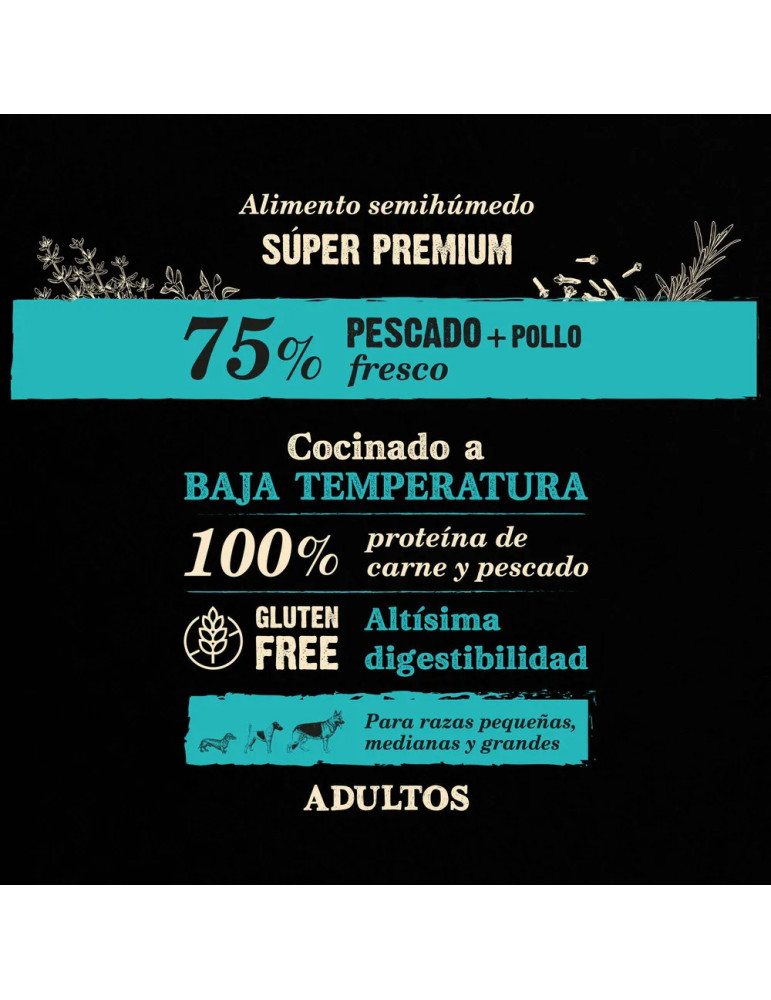 NutraDog Wild Pienso Natural Semihúmedo de Pescado y Pollo