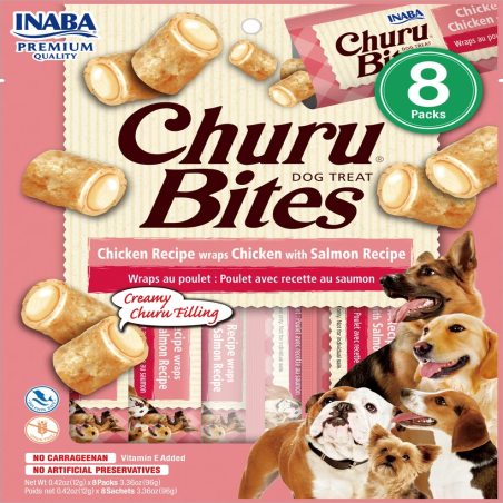 Churu Bites Snack de Pollo con Salmón (8x12g)