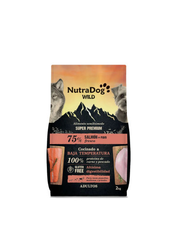 NutraDog Wild Pienso Natural Semihúmedo de Salmón y Pavo