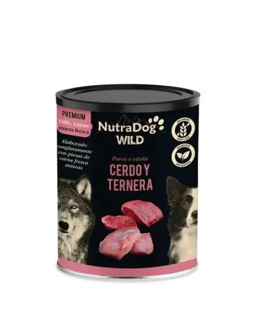 NutraDog Wild Premium Lata de Cerdo y Ternera