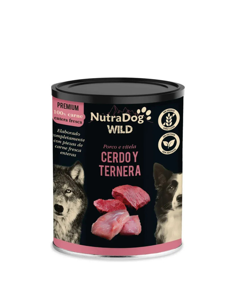 NutraDog Wild Premium Lata de Cerdo y Ternera