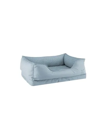 Freedog Cuna Glacial Azul — vista oblicua de la cama con bordes