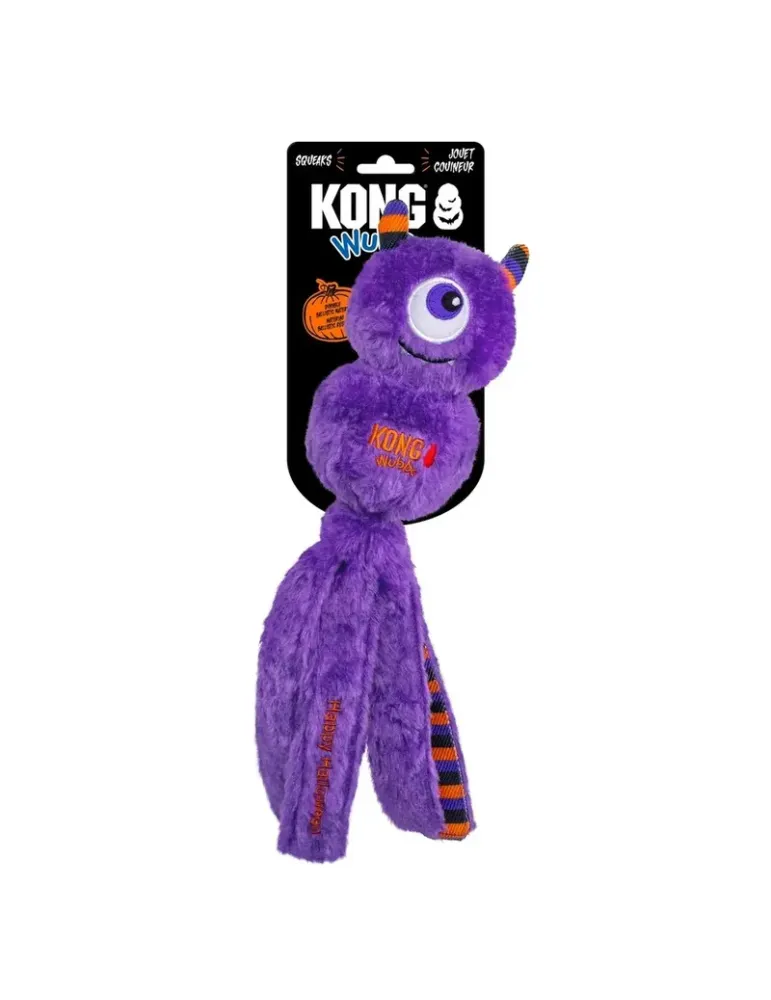 KONG Peluche Halloween Wubba Monstruo Morado — kONG Halloween Wubba Monster Purple, juguete de peluche para perros