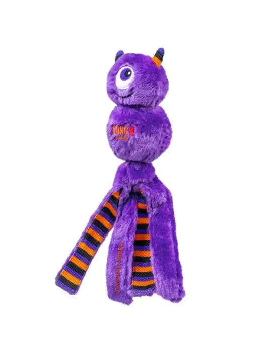 KONG Peluche Halloween Wubba Monstruo Morado — vista lateral del juguete KONG Halloween Wubba Monster Purple para perros