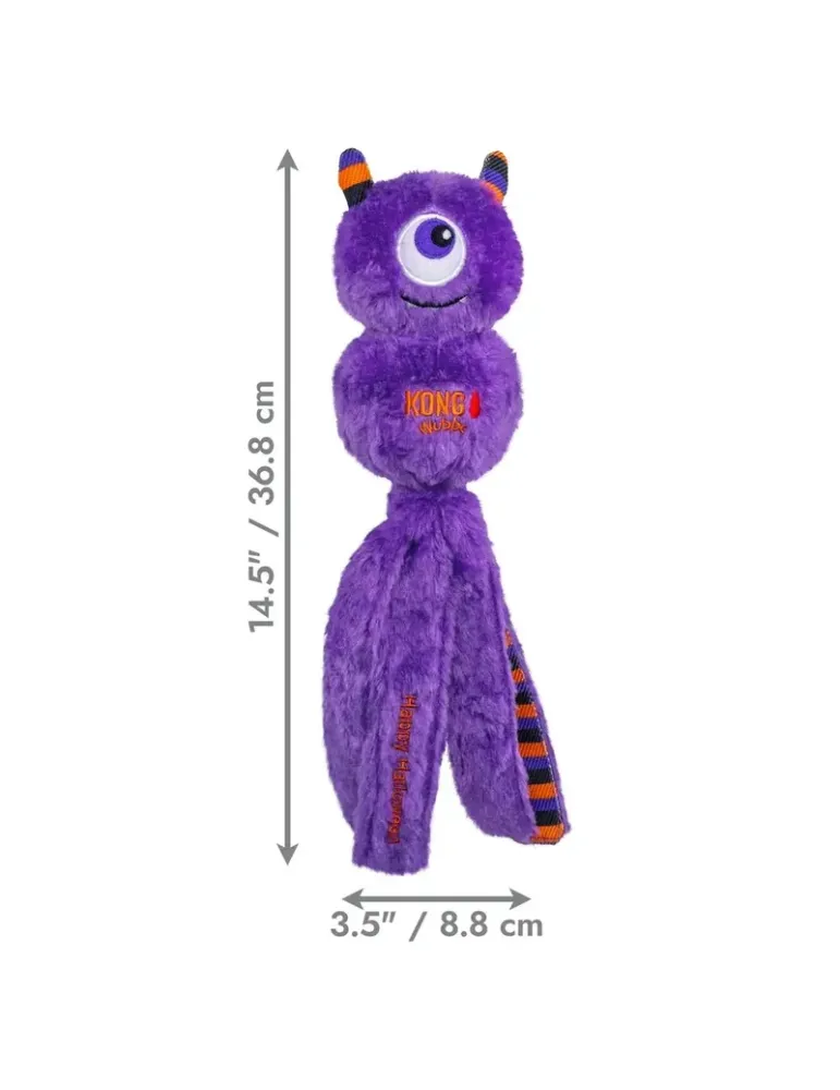 KONG Peluche Halloween Wubba Monstruo Morado — medidas del KONG Halloween Wubba Monster Purple: 36,8 × 8,8 cm