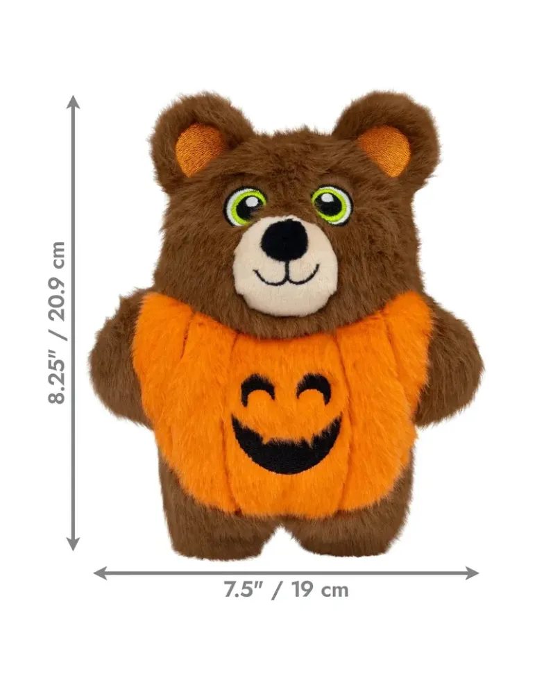 KONG Peluche Halloween Snuzzles Oso Calabaza — medidas del KONG Halloween Snuzzles Pumpkin Bear: 20,9 × 19 cm