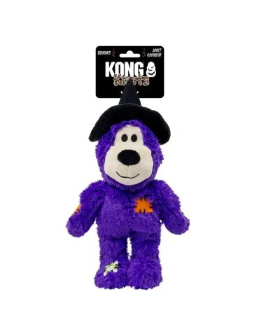 KONG Peluche Halloween Wild Knots Oso Bruja Morado — juguete de Halloween