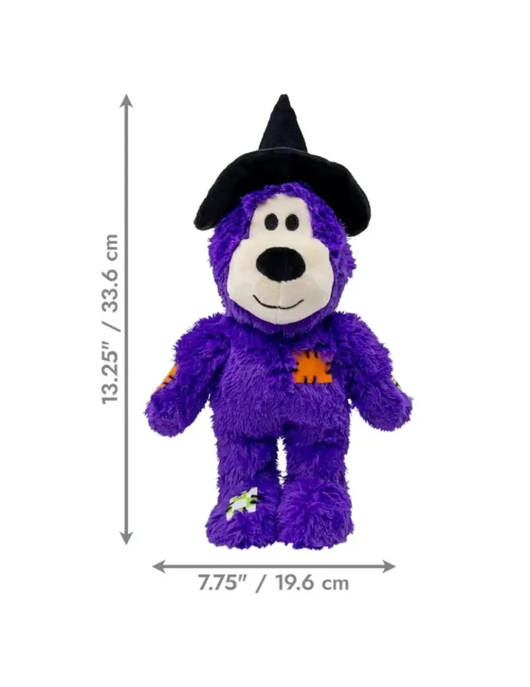 KONG Peluche Halloween Wild Knots Oso Bruja Morado — juguete de Halloween