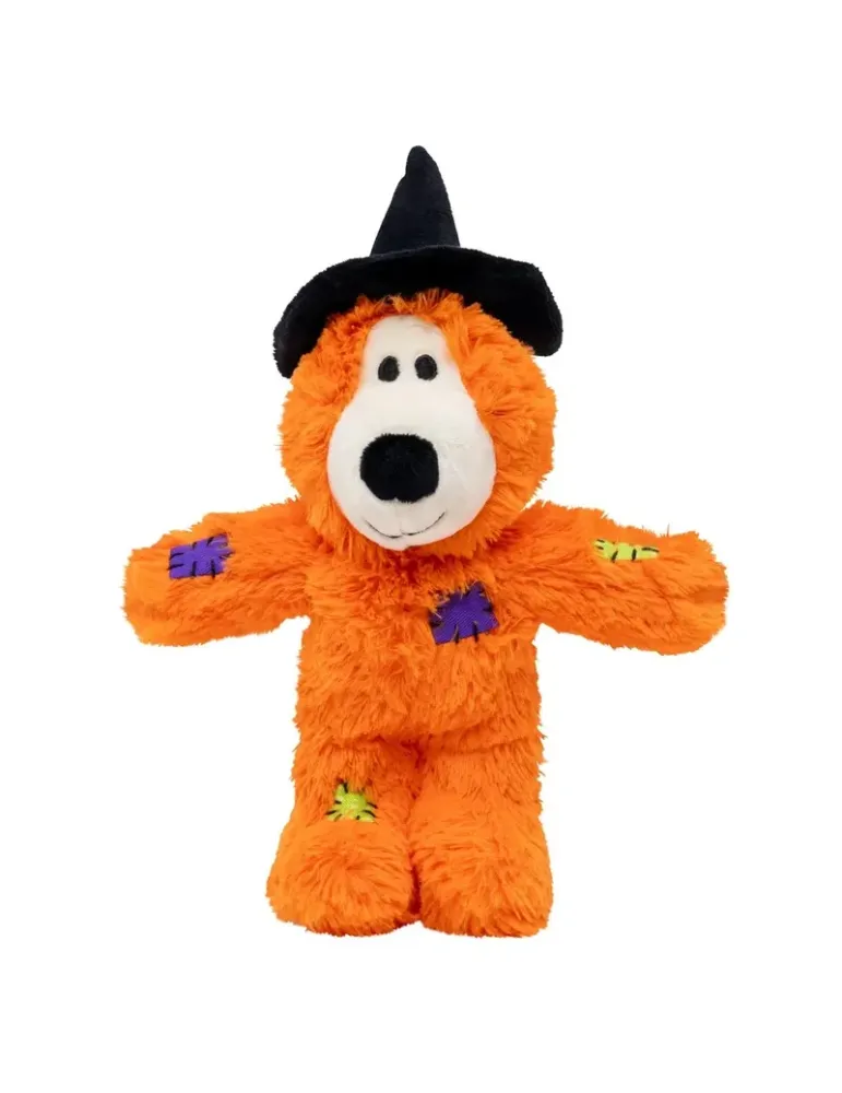 KONG Peluche Halloween Wild Knots Oso Bruja Naranja — juguete de Halloween