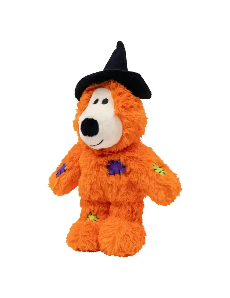 KONG Peluche Halloween Wild Knots Oso Bruja Naranja — juguete de Halloween