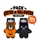Pack Gritos de Halloween – KONG Snuzzles Pumpkin Bear + Bat — juguete de Halloween