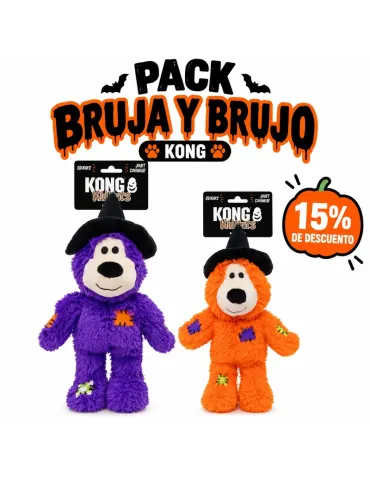 Pack Bruja y brujo Halloween -  KONG Wild Knots — juguete de Halloween