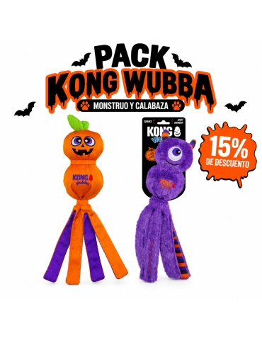 Pack KONG Wubba Halloween Monstruo y Calabaza