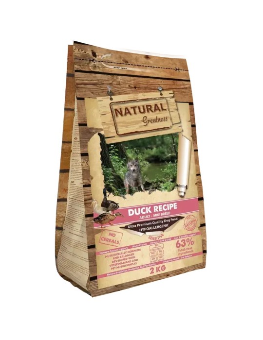 Natural Greatness Pato Sensitive Mini 2 kg, vista derecha