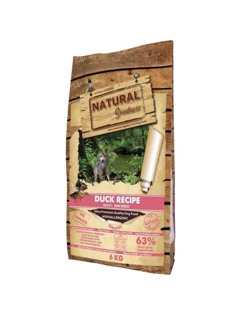 Natural Greatness Pato Sensitive Mini 6 kg, vista izquierda