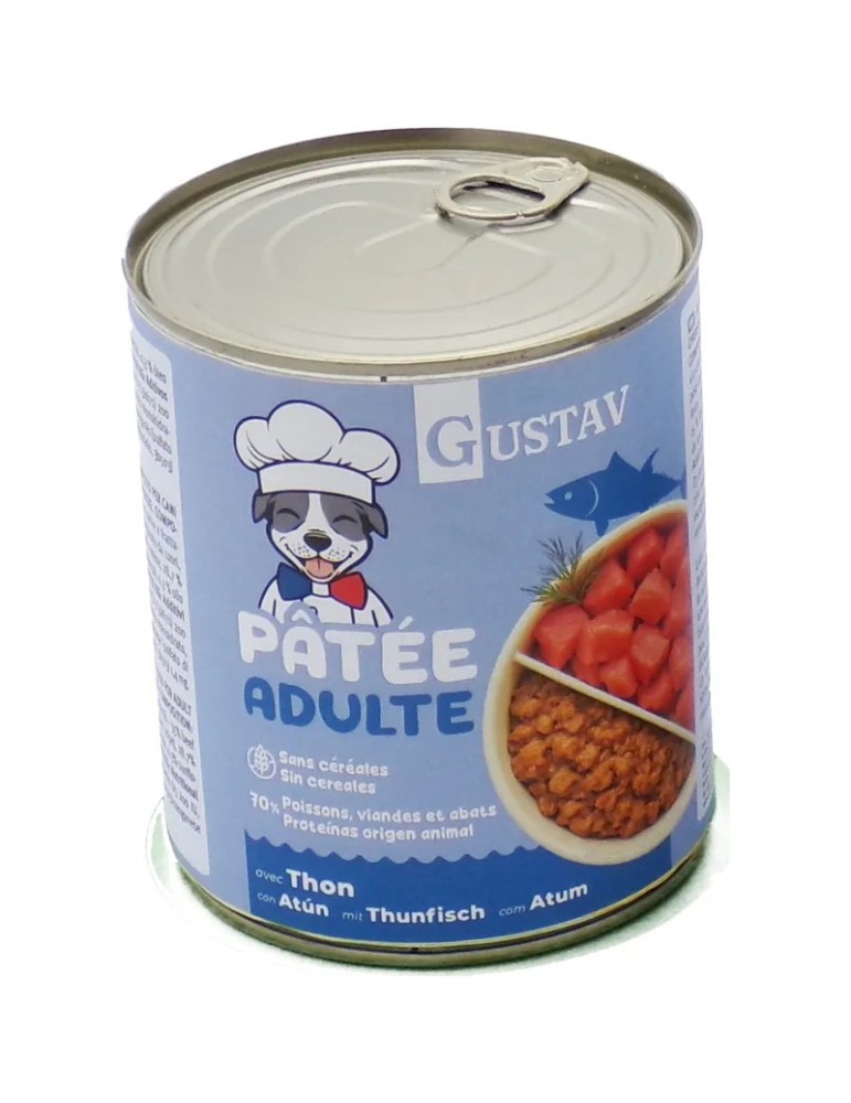 Bubimex Gustav Adult paté de atún para perros, 400 g