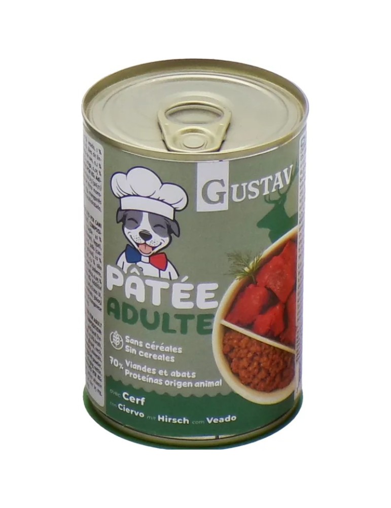 Bubimex Gustav Adult paté de carne de caza para perros, 400 g
