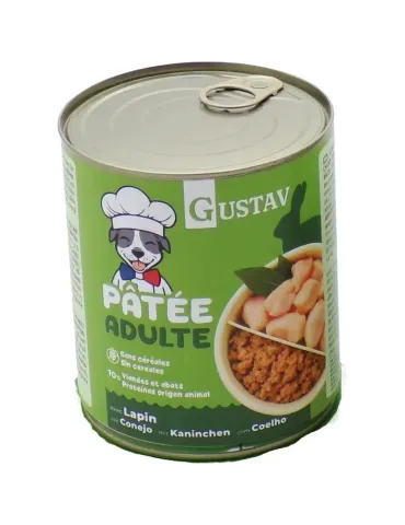 Bubimex Gustav Adult paté de conejo para perros, 800 g