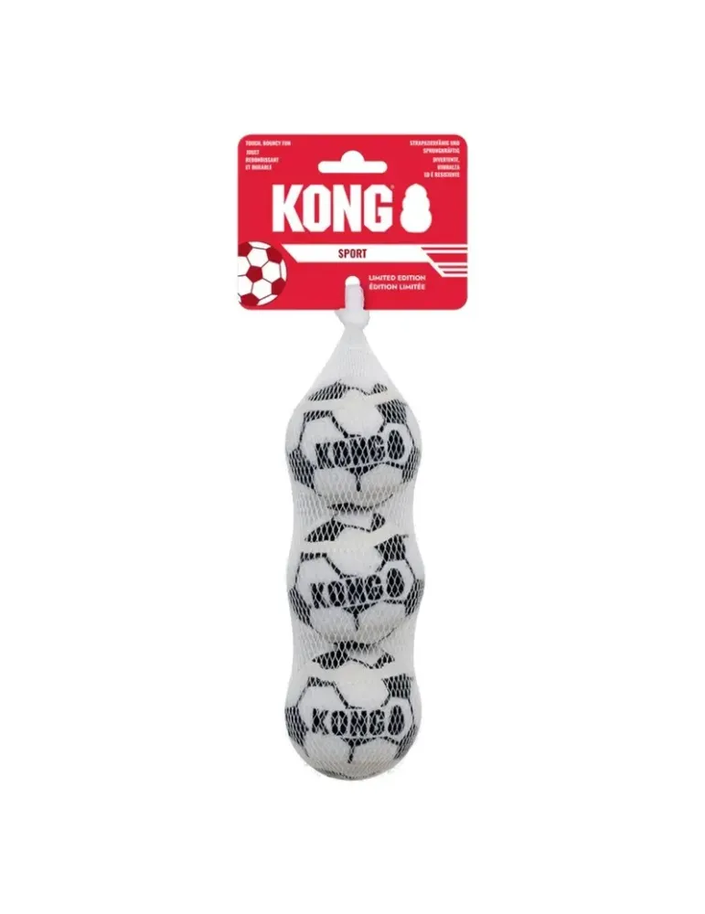 KONG Sport Soccer pelotas de fútbol M pack de 3 para perros