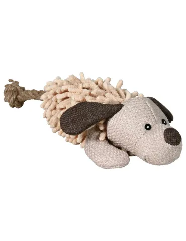 Peluche de perro beige y marrón de 30 cm de longitud, juguete suave para mascota o niño 2