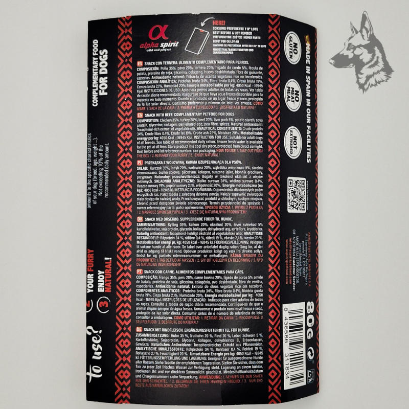 Alpha Spirit Natural Snacks Ternera