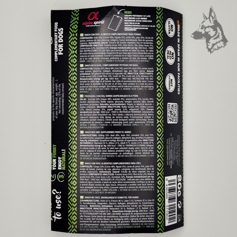 Alpha Spirit Natural Snacks Pato