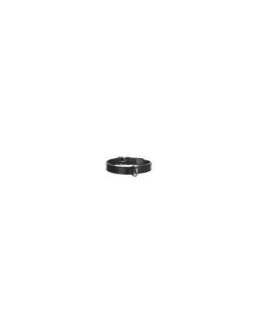 Trixie Collar de Piel Active negro para perros — vista del collar y anilla metálica 2