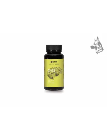 Envase de suplemento alimenticio para mascotas marca Gloria Supple Pets, modelo Neuro Active. Este producto está diseñado para p