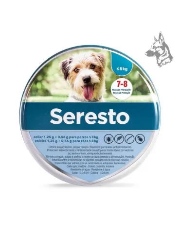 Seresto Collar Antiparasitario — envase de la presentación para perros pequeños