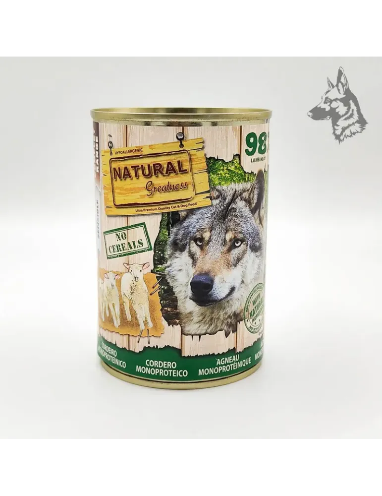 Natural Greatness Lata Monoproteica de Cordero - comida húmeda, 170 g y 400 g