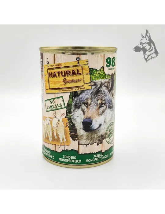 Natural Greatness Lata Monoproteica de Cordero - comida húmeda, 170 g y 400 g