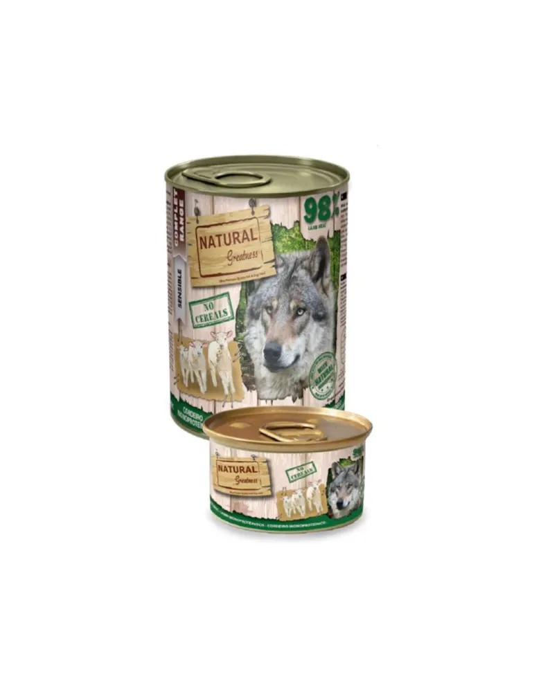 Natural Greatness Lata Monoproteica de Cordero - comida húmeda, 170 g y 400 g