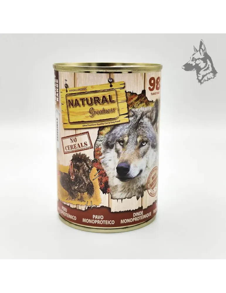 Natural Greatness Lata Monoproteica de Pavo - comida húmeda, 170 g y 400 g