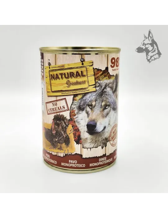 Natural Greatness Lata Monoproteica de Pavo - comida húmeda, 170 g y 400 g