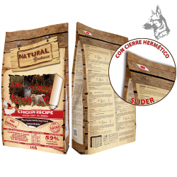 Saco de pienso Natural Greatness Chicken Recipe de 2 kg, diseñado para cachorros de todas las razas. Con 52% de ingredientes cár 2