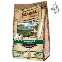 Saco de pienso Natural Greatness Lamb Recipe de 2 kg, alimento hipoalergénico sin cereales, adecuado para perros de todas las ed